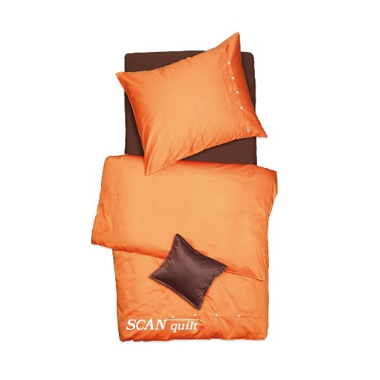 SCANquilt - povlečení SATÉN COLOR oranžová 140 x 200/70 x 90 cm - Povlečení SCANquilt