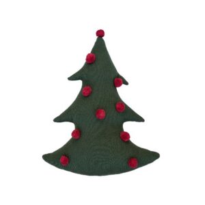 SCANquilt - pletený polštář CHRISTMAS zelenočervená 36 x 45 cm - Atraktivní plédy a přehozy