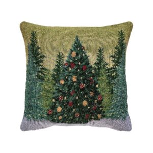 SCANquilt - povlak MOTIV vánoční strom zelená 40 x 40 cm - Atraktivní plédy a přehozy