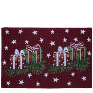 SCANquilt - prostírání MOTIV vánoční dárky červenozelená 32 x 48 cm - Atraktivní plédy a přehozy