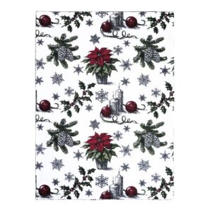 SCANquilt - utěrka DEKORO vánoční hvězda červenočerná 50 x 70 cm - Atraktivní plédy a přehozy