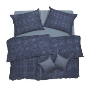 SCANquilt - povlečení KLASIK SOFT kostky modrá 140 x 200/70 x 90 cm - Povlečení SCANquilt