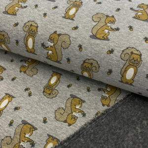 Alpenfleece Forest Animals design D grey melange Alpenfleece - pro šití