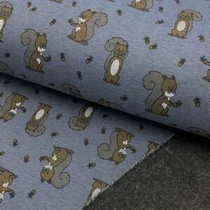 Alpenfleece Forest Animals design D jeans melange Alpenfleece - pro šití