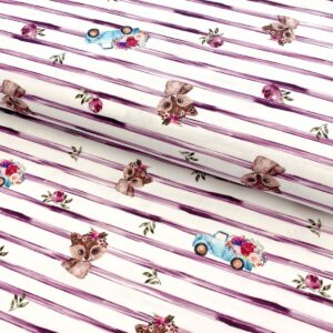 Bavlněná látka Snoozy fabrics Flower car digital print Bavlněné látky - pro šití