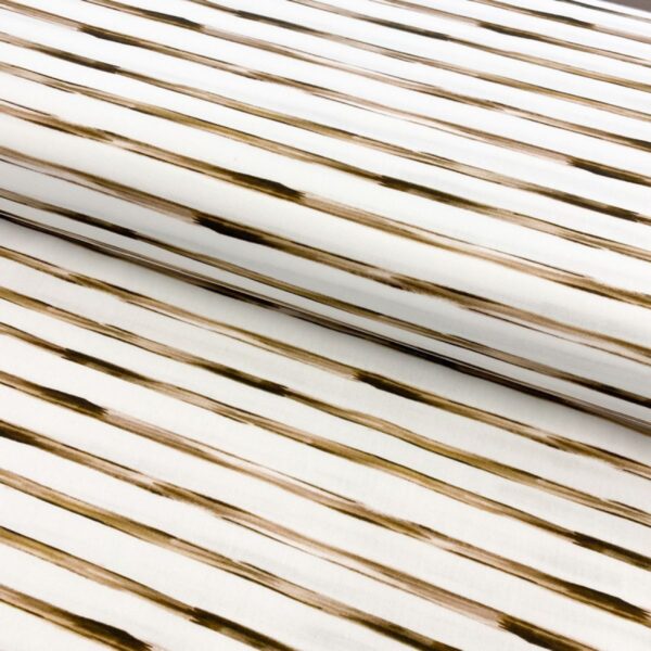 Bavlněná látka Snoozy fabrics Friends stripe brown digital print Bavlněné látky - pro šití