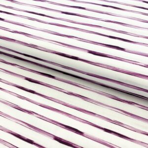 Bavlněná látka Snoozy fabrics Friends stripe purple digital print Bavlněné látky - pro šití