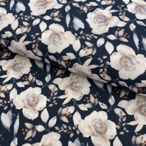 Dekorační látka Flowers navy digital print Designové dekorační látky - pro šití