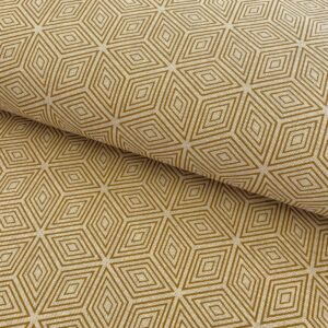 Dekorační látka Linenlook Blocks 3D Illusion golden yellow Designové dekorační látky - pro šití