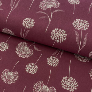 Dekorační látka Linenlook Elegant dandelion bordeaux Designové dekorační látky - pro šití