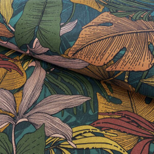 Dekorační látka premium Bush lines forest green Designové dekorační látky - pro šití