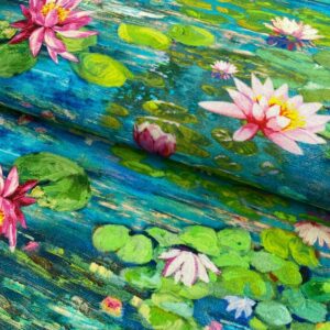 Dekorační látka premium Impressive water lilly digital print Designové dekorační látky - pro šití