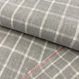 Dvojitá gázovina/mušelín Double sided Checks light grey melange Designová dvojitá gázovina - pro šití