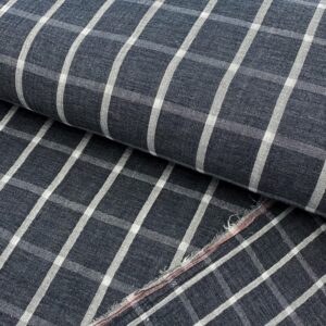 Dvojitá gázovina/mušelín Double sided Checks navy melange Designová dvojitá gázovina - pro šití