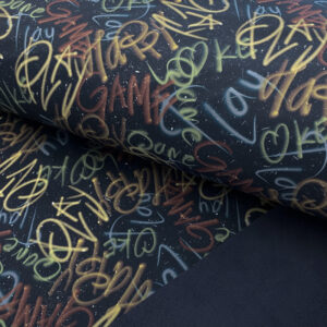 Softshell zimní Graffiti navy digital print Designový softshell - pro šití