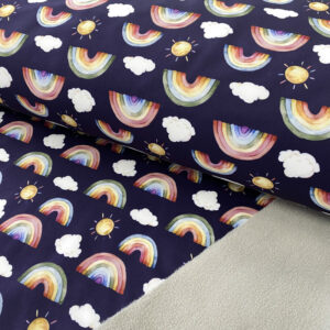 Softshell zimní Rainbow navy digital print Designový softshell - pro šití