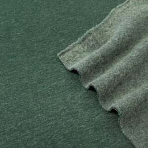 Teplákovina počesaná JOGGING dark green melange Počesaná teplákovina - pro šití