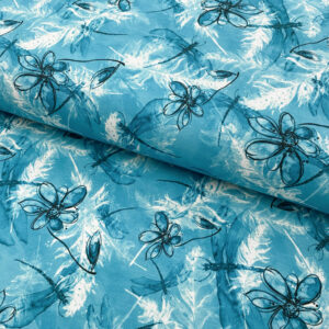 Úplet Aloha feather digital print Designový úplet - pro šití