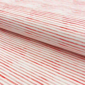 Úplet Snoozy Friends Stripe red digital print Designový úplet - pro šití