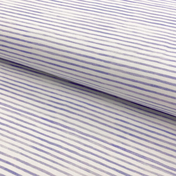 Úplet Snoozy Friends Stripe violet digital print Designový úplet - pro šití
