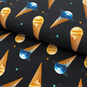 Úplet Space ice cream digital print Designový úplet - pro šití